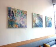 paintings installed at Kensington Place Restaurant by the Rowley Gallery 2013