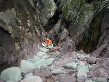 painting amongst the rocks near Manorbier